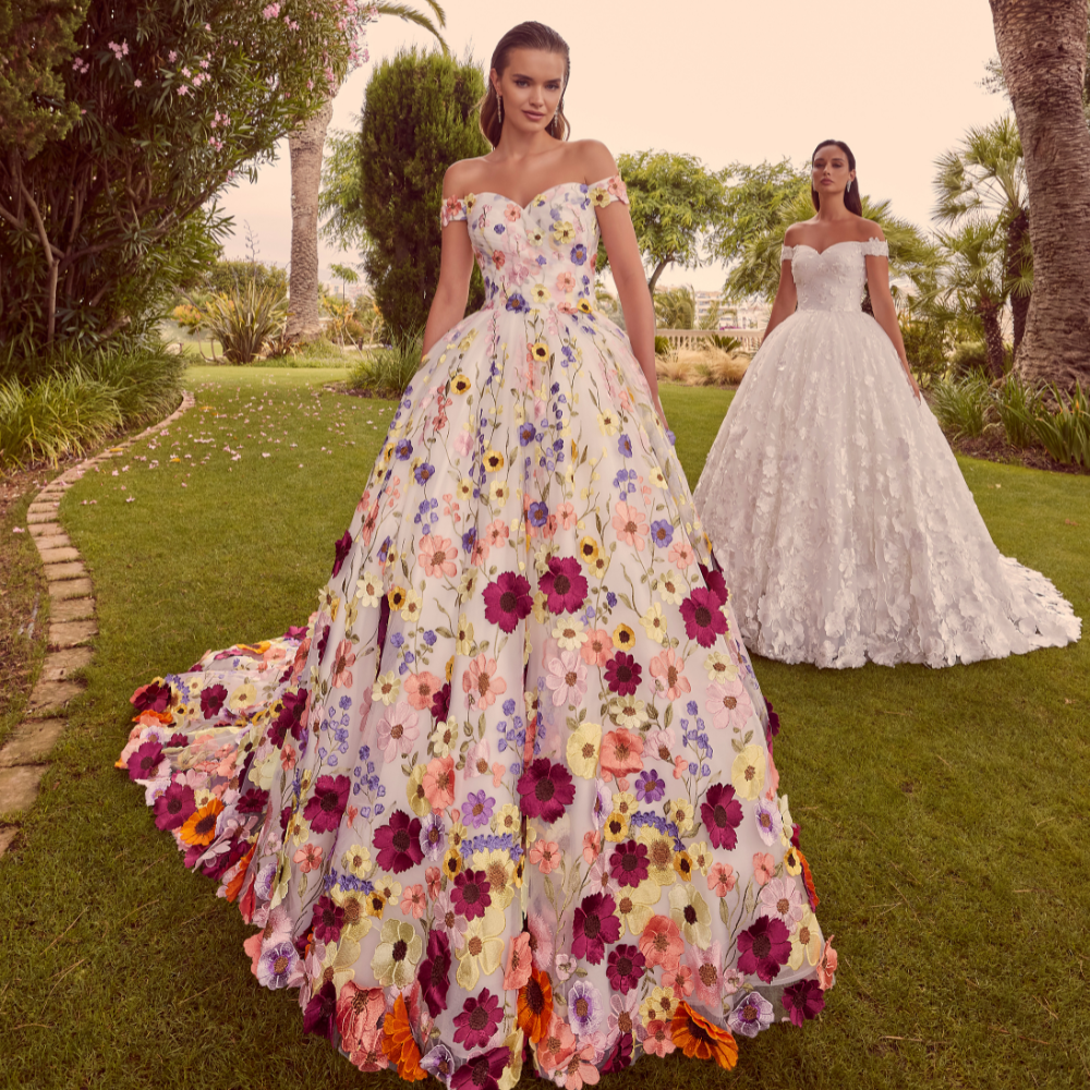 Floral Wedding Dresses for Spring